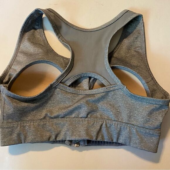 FILA SPORT Zip Front Medium-Impact Sports Bra light gray women’s XS - Picture 4 of 5